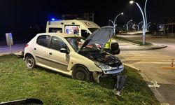 Otomobil refüje çarptı