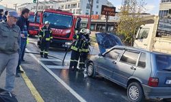 Seyir halindeki otomobilde yangın paniği