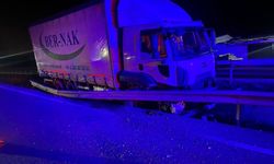 Kamyon refüje girdi: 1 yaralı