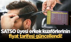 SATSO üyesi erkek kuaförlerinin fiyat tarifesi güncellendi!