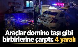 Araçlar domino taşı gibi birbirlerine çarptı: 4 yaralı