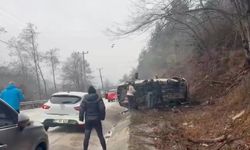 Abant yolunda takla attı