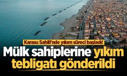 Karasu Sahili'nde yıkım süreci başladı! Mülk sahiplerine yıkım tebligatı gönderildi