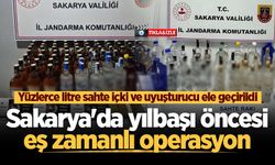 Sakarya'da yılbaşı öncesi eş zamanlı operasyon: Yüzlerce litre sahte içki ve uyuşturucu ele geçirildi