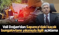 Vali Doğan'dan Sapanca'daki kaçak bungalovların yıkımıyla ilgili açıklama