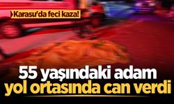Karasu'da feci kaza! 55 yaşındaki adam yol ortasında can verdi