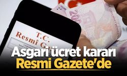 Asgari ücret kararı Resmi Gazete'de yayımlanarak resmileşti