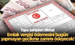 Tapu sahipleri dikkat: Emlak vergisi ödemesini bugün yapmayan gecikme zammı ödeyecek!