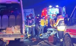 Servis minibüsü ile kamyon çarpıştı: 7 yaralı