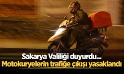 Sakarya Valiliği duyurdu... Motokuryelerin trafiğe çıkışı yasaklandı
