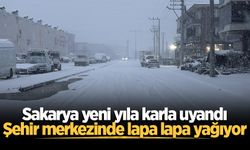 Sakarya yeni yıla karla uyandı: Şehir merkezinde lapa lapa yağıyor