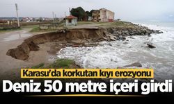 Karasu'da korkutan kıyı erozyonu: Deniz 50 metre içeri girdi