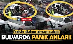 Adapazarı bulvarda panik anları: Polisin silahını almaya çalıştı!