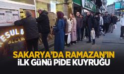 Sakarya'da ilk iftar gününde pide kuyruğu