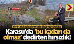 Karasu'da 'bu kadarı da olmaz' dedirten hırsızlık! Yeni takılan bariyerleri söküp götürdüler