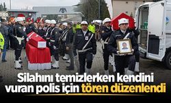 Silahını temizlerken kendini vuran polis için Hendek'te tören düzenlendi