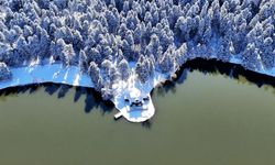 Gölcük Tabiat Parkı beyaza büründü