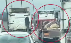 Otoyolda soş şeridi işgal eden tır sürücüsüne ceza