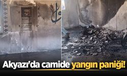 Akyazı'da camide yangın paniği!