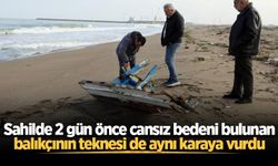 Sahilde 2 gün önce cansız bedeni bulunan balıkçının teknesi de aynı karaya vurdu