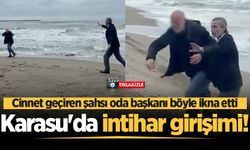 Karasu'da intihar girişimi! Cinnet geçiren şahsı oda başkanı böyle ikna etti