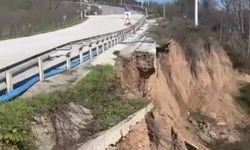 Bayraktepe yolunda korkutan çökme