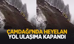 Çamdağı'nda heyelan; Yol ulaşıma kapandı
