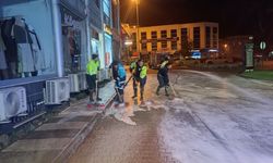 Hendek'te caddeler köpükle yıkandı