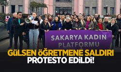 Kadın öğretmene yapılan saldırıyı protesto ettiler