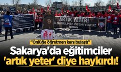 Sakarya'da eğitimciler 'artık yeter' diye haykırdı! "Önlüğe öğretmen kanı bulaştı"