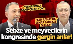 Sebze ve meyvecilerin kongresinde gergin anlar!