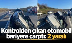Kontrolden çıkan otomobil bariyere çarptı: 2 yaralı