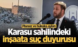 Karasu sahilindeki inşaata suç duyurusu