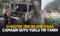Geyve Karaçam yolunda TIR yangını: Trafik kilitlendi