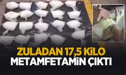 Zulayı narkotik patlattı; 17 kilo 500 gram metamfetamin ele geçirildi