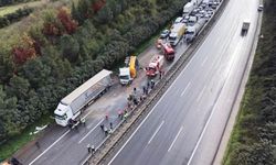 TEM'de otomobil devrilen tır dorsesinin altında kaldı: Karı-koca hayatını kaybetti