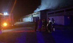 Bolu'da inşaat deposunda yangın