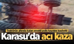 Karasu'da acı kaza: Traktörün altında kalan emekli polis hayatını kaybetti