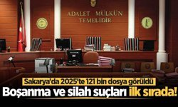 Sakarya'da 2025'te 121 bin dosya görüldü: Boşanma ve silah suçları ilk sırada!