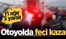 Akyazı'da otoyolda feci kaza: 1'i ağır 3 yaralı
