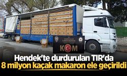 Hendek'te durdurulan TIR'da 8 milyon kaçak makaron ele geçirildi