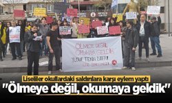 Sakarya'da liseliler okullardaki saldırılara karşı eylem yaptı: "Ölmeye değil, okumaya geldik"
