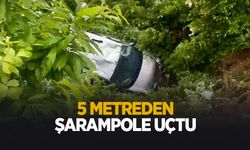 Şarampole uçan araçtaki 3 kişi yaralandı