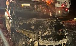 Sakarya'dan Ankara'ya giden otomobil alev alev yandı