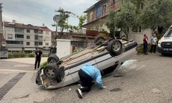 Freni boşalan araç takla attı: 2 yaralı