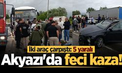 Akyazı'da feci kaza! İki araç çarpıştı: 5 yaralı