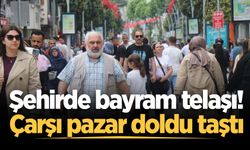 Şehir merkezinde bayram alışverişi telaşı