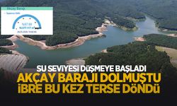 Akçay barajı'nda su seviyesi düşmeye başladı