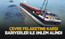 Karaya oturan gemiden yakıt sızıntısına karşı bariyerli önlem