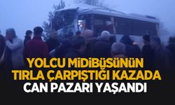 Tır yolcu midibüsüne çarptı: 3 ağır yaralı